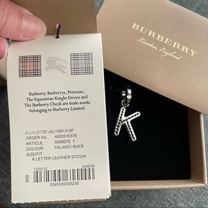 SOLD on Mercari. NWT Burberry Leather-Topstitched ‘K’ Alphabet Charm in